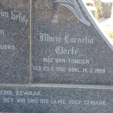 CLOETE Johannes Hendrik 1883-1961 &amp; Maria Cornelia VAN TONDER 1892-1966