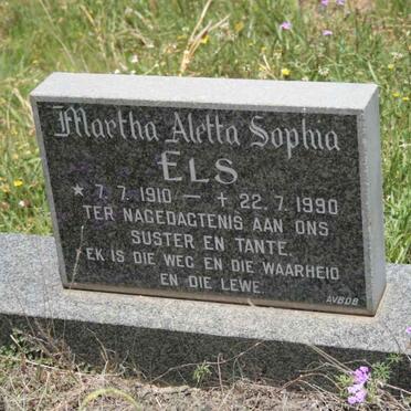 ELS Martha Aletta Sophia 1910-1990