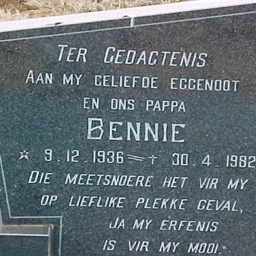 FOURIE Bennie 1936-1982