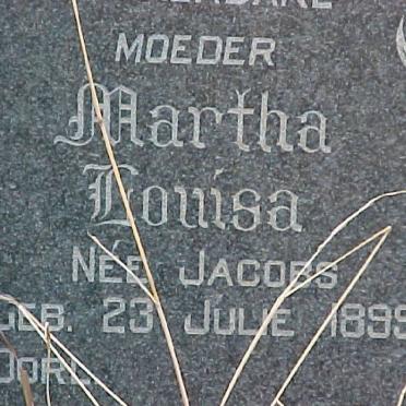 FOURIE Martha Louisa nee JACOBS 1899-