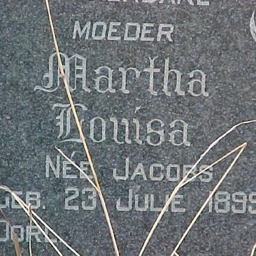 FOURIE Martha Louisa nee JACOBS 1899-
