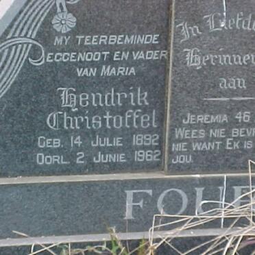 FOURIE Hendrik Christoffel 1892-1962