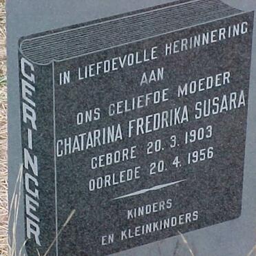 GERINGER Chatarina Fredrika Susara 1903-1956