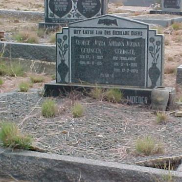 GERINGER George Jozia 1882-1951 &amp; Adriana Jozuna TERBLANCHE 1886-1972