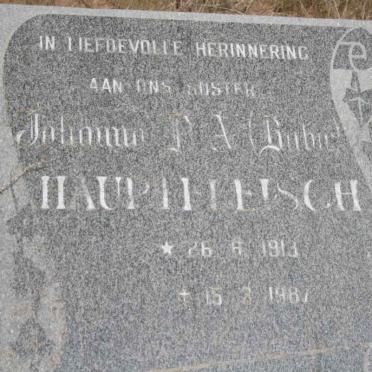 HAUPTFLEISCH Johanna P.A. 1913-1987