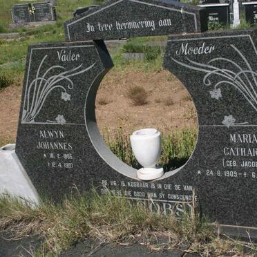 JACOBS Alwyn Johannes 1905-1987 &amp; Maria Catharina JACOBS 1909-1984