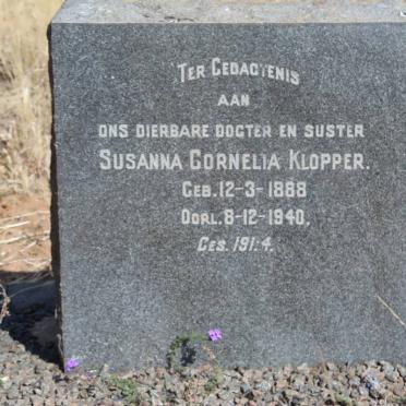 KLOPPER Susanna Cornelia 1888-1949