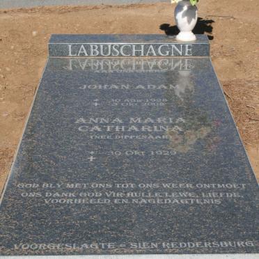 LABUSCHAGNE Johan Adam 1928-2008 &amp; Anna Maria Catharina DIPPENAAR 1929-