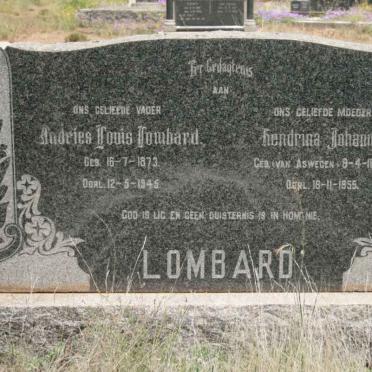 LOMBARD Andries Louis 1873-1945 &amp; Hendrina Johanna VAN ASWEGEN 1874-1955