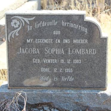 LOMBARD Jacoba Sophia nee VENTER 1903-1955