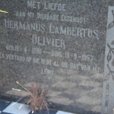 OLIVIER Hermanus Lambertus 1890-1953