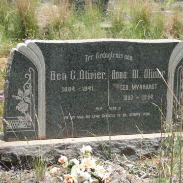 OLIVIER Ben G. 1884-1941 &amp; Anna M. MYNHARDT 1883-1954 :: OLIVIER Anna 1918-1918 