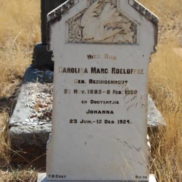 ROELOFFSE Carolina Marg. nee BEZUIDENHOUT 1885-1929 :: ROELOFFSE Johanna 1924-1924