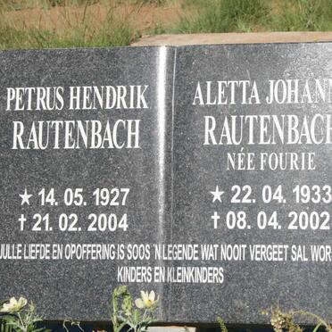 RAUTENBACH Hendrik 1927-2004 :: FOURIE Aletta Johanna 1933-2002