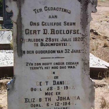 ROELOFSE Gert Daniel -1947 &amp; Elizabeth Johanna -1944 :: ROELOFSE Gert D. -1920
