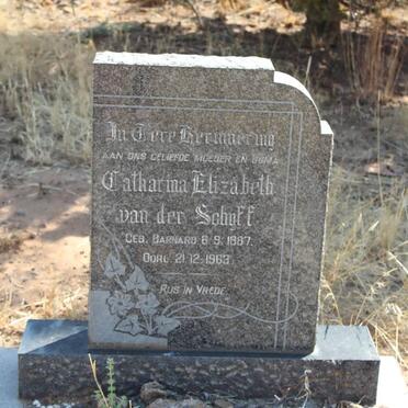 SCHYFF Catharina Elizabeth, van der nee BARNARD 1887-1963