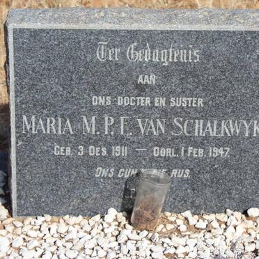 SCHALKWYK Maria M.P.E., van 1911-1947