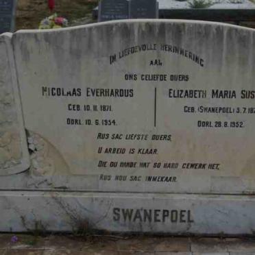 SWANEPOEL Nicolaas Everhardus 1871-1954 &amp; Elizabeth Maria Susanna SWANEPOEL 1879-1952