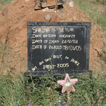 SETLAE Sarina M. 1980-2004