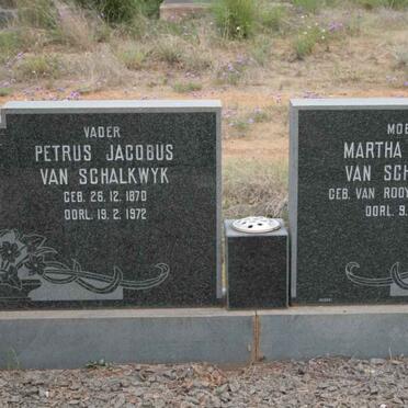 SCHALKWYK Petrus Jacobus, van 1870-1972 &amp; Martha Jacoba VAN ROOYEN 1877-1946