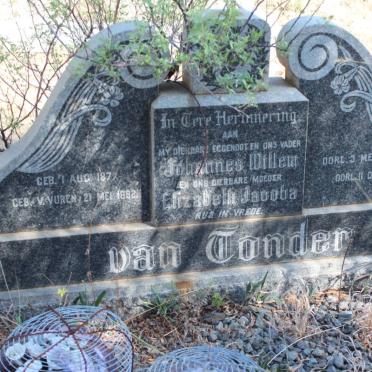 TONDER Johannes Willem, van 1877-1949 &amp; Elizabeth Jacoba VAN VUREN 1882-1955