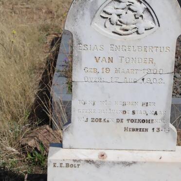 TONDER Esias Engelbertus, van 1900-1902