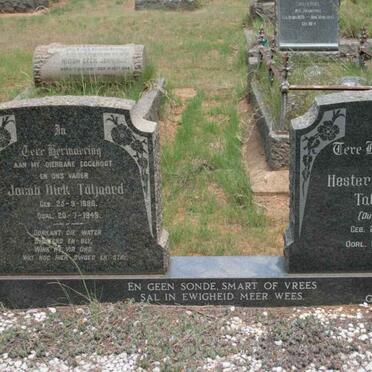 TALJAARD Jacob Dirk 1888-1949 &amp; Hester Elizabeth DU PREEZ 1899-1979