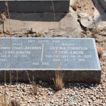 TERBLANCHE Stefanus Esias Jacobus 192?- &amp; Gezina Cornelia COETZEE 1927-1951