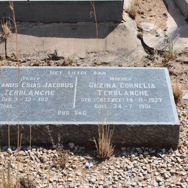 TERBLANCHE Stefanus Esias Jacobus 192?- &amp; Gezina Cornelia COETZEE 1927-1951