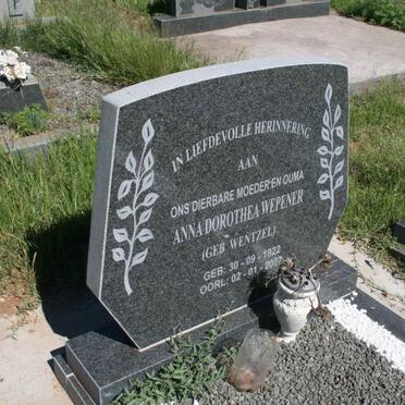 WEPENER Anna Dorothea nee WENTZEL 1922-2007