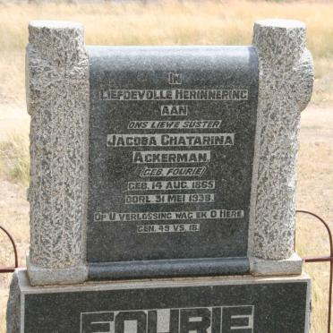 ACKERMAN Jacoba Chatarina nee FOURIE 1865-1938