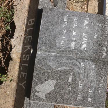 BLEKSLEY Emily Jeannie 1909-1988