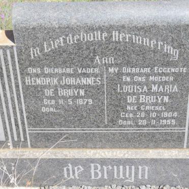 BRUYN Hendrik Johannes, de 1879- &amp; Louisa Maria GRIESEL 1904-1955