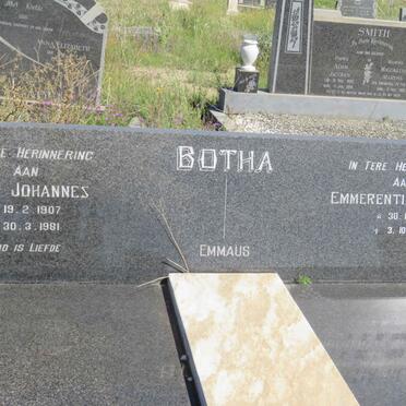 BOTHA Adam Johannes 1907-1981 &amp; Emmerentia Hester EMMAUS 1910-1996