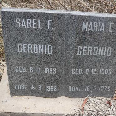 CERONIO Sarel F. 1893-1988 &amp; Maria E. 1900-1976