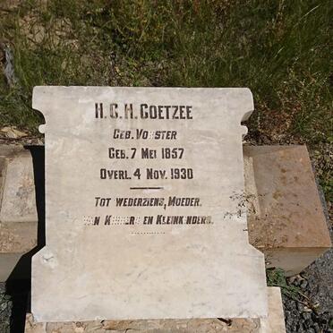 COETZEE H.C.H. nee VORSTER 1857-1930