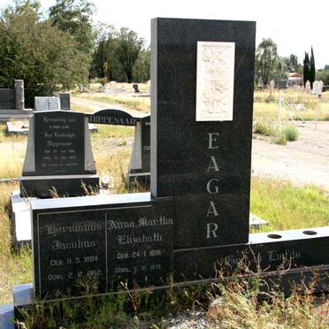 EAGAR Hermanus Jacobus 1884-1962 &amp; Anna Martha Elizabeth 1891-1979