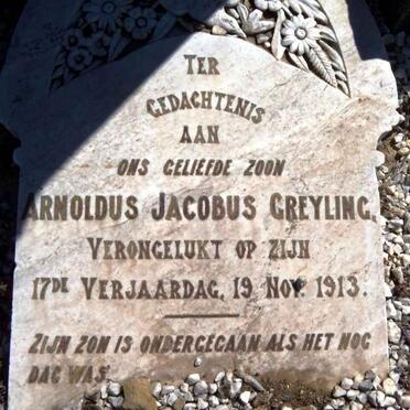 GREYLING Arnoldus Jacobus -1913