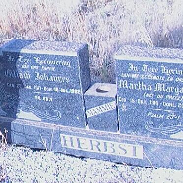 HERBST Gilliam Johannes 1917-1982 &amp; Martha Margaretha DU PREEZ 1916-1960