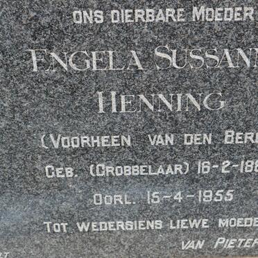 HENNING Engela Sussanna voorheen VAN DEN BERG nee GROBBELAAR 1886-1955