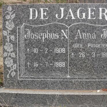 JAGER Josephus N., de 1908-1988 &amp; Anna J. POTGIETER 1912-