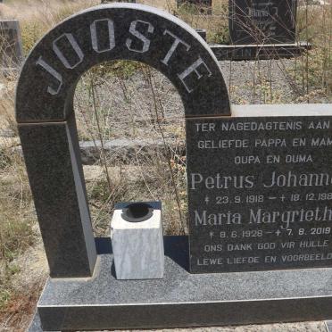 JOOSTE Petrus Johannes 1918-1989 &amp; Maria Magrietha 1928-2019