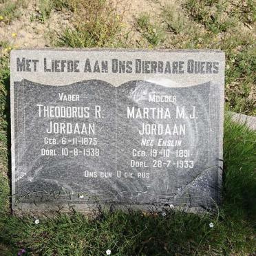 JORDAAN Theodorus R. 1875-1938 &amp; Martha M.J. ENSLIN 1891-1933