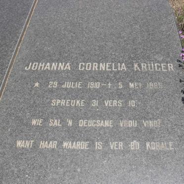 KRÜGER Johanna Cornelia nee 1910-1985