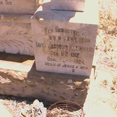 KLEINHANS David Jacobus 1912-1924