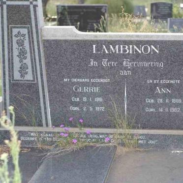 LAMBINON Gerrie 1918-1972 &amp; Ann 1889-1982