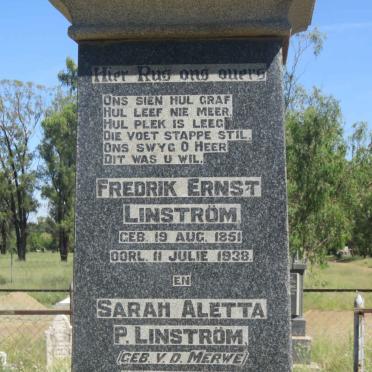 LINSTRÖM Fredrik Ernst 1851-1938 &amp; Sarah Aletta P. v.d. MERWE 1863-1938