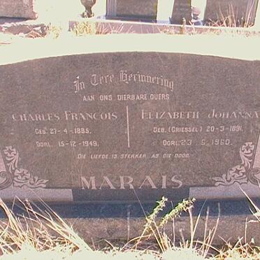 MARAIS Charles Francois 1885-1949 &amp; Elizabeth Johanna GRIESSEL 1891-1960