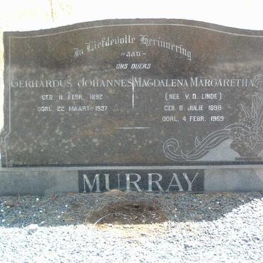 MURRAY Gerhardus Johannes 1892-1937 &amp; Magdalena Margaretha V.D. LINDE 1898-1969