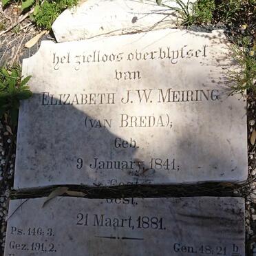 MEIRING Elizabeth J.W. nee VAN BREDA 1841-1881